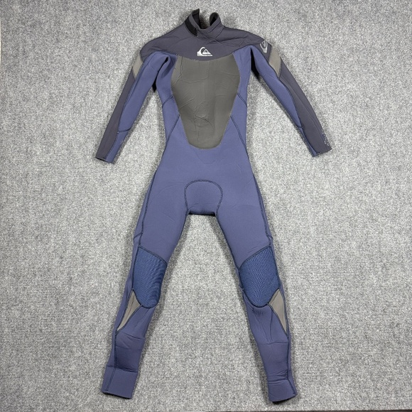 Quiksilver 4/3 Syncro Full Wetsuit Blue Gray Size 10 B Youth 0489 - Picture 1 of 12